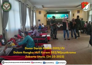 Kodim 0502/JU Gelar Donor Darah Dalam Rangka HUT Ke-25 Korem 052/Wijayakrama