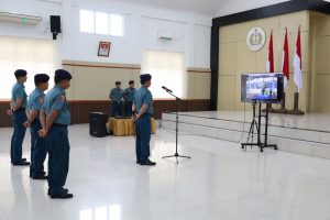 Komandan Lanal Dumai Mengikuti Exit Briefing Danlantamal I Secara Daring