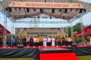 Lanal Dumai Ikuti Doa Bersama Untuk Pemilu Damai 2024 di Provinsi Riau