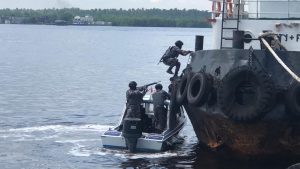Asah Kemampuan Tim VBSS Lanal Dumai Dalam Puncak Drill Exercise-1 ISPS Code TA. 2023 Yang Diselenggarakan Oleh PT. Pulau Sambu