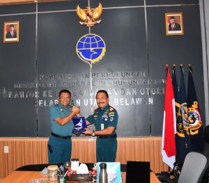 Danlantamal I Kunjungan Kerja Ke Kepala Kesyahbandaran dan Otoritas Pelabuhan Utama Belawan