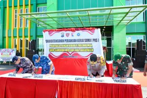 Danlanal Banjarmasin Hadiri Peresmian Makodim 1004/Kotabaru dan PKS Dengan Polda Kalsel