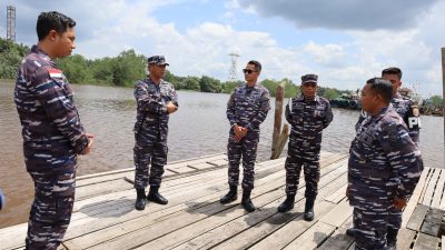 Kunjungan Kerja Danlanal Dumai di Pos Babinpotmar Perawang Posal Bengkalis
