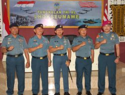 Danlanal Lhokseumawe Pimpin Sertijab Palaksa dan Pasintel Lanal Lhokseumawe