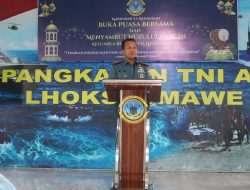 Pererat Silahturahmi, Keluarga Besar Lanal Lhokseumawe Buka Puasa Bersama  TNI AL, Aceh Utara,- Komandan Pangkalan