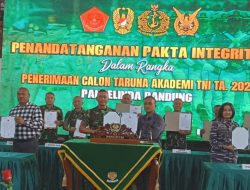 Komandan Lanal Bandung Hadiri Penandatanganan Pakta Integrasi Penerimaan Calon Taruna Akademi TNI TA. 2024