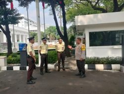 Bhabinkamtibmas Kelurahan Senen Himbauan Kamtibmas Di Kantor Objek Vital Kemenlu RI.