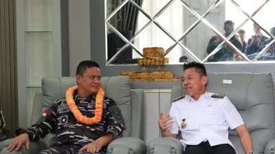 KUNJUNGI NEGERI SERIBU KUBAH, KOMANDAN LANAL DUMAI LAKSANAKAN COURTESY CALL KE BUPATI ROKAN HILIR