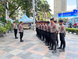 Wakapolsek Metro Menteng KOMPOL II SUTASMAN, S.H, M.H Pimpin Apel Pengamanan Antisipasi Aksi Unjuk Rasa di Depan Polsubsektor Thamrin Menteng Jakarta Pusat