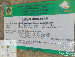 Diduga Pengerjaan Proyek Irigasi Desa Bitungsari, Ciawi Tak Sesuai Specifikasi