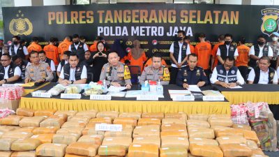Ungkap Penyalahgunaan Narkotika, Polres Tangsel Sita 642 Kg Ganja, 7,8 Kg Sabu dan 1,1 Kg MDMA