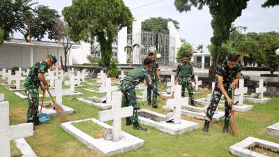 Sambut Hari Pahlawan, Lantamal I Laksanakan Karya Bakti di TMP Bukit Barisan