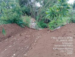 Dugaan Pengembang Perumahan Timbun saluran air Di Kecamatan Pakis Tanpa Izin