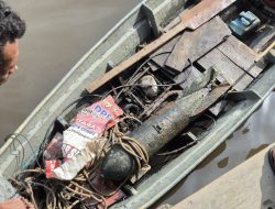 Lanal TBA Amankan Penemuan Diduga Bom Peninggalan Perang Dunia II di Sungai Silau