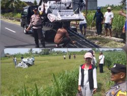 Dukung Ketahanan Pangan, Bhabinkamtibmas Bona Atensi Penyerahan Bantuan Mesin Potong Padi