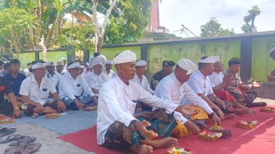 Kapolsek Blahbatuh Hadiri Upacara Melaspas di Padmasana Koramil 1616-04/Blahbatuh