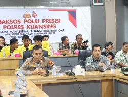 Polres Kuansing Ikuti Vidcon Baksos Polri Presisi Bersama Mahasiswa, Aliansi BEM, dan OKP Menyambut Bulan Suci Ramadhan 1446 H