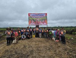 Polsek Pangean dan PT. Gatipura Mulya Tanam Jagung Pipil di Desa Sungai Langsat untuk Program Ketahanan Pangan
