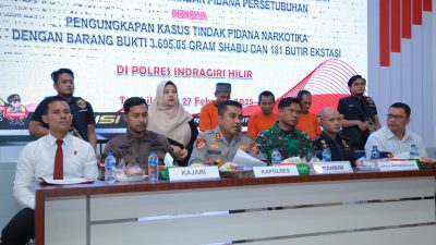 Polres Inhil Konferensi Pers Hasil Tindak Kasus Awal Tahun 2025