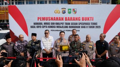 Jelang Ramadan, Polda Riau Musnahkan Miras dan Narkoba hingga Knalpot Brong