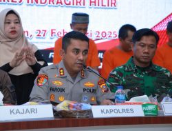 Polres Inhil Konferensi Pers Hasil Tindak Kasus Awal Tahun 2025