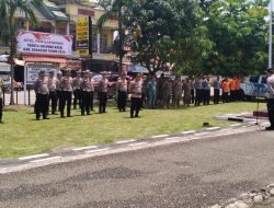 Kapolres Kuansing Pimpin Apel Gabungan Pengamanan Tradisi Balimau Kasai di Kecamatan Singingi