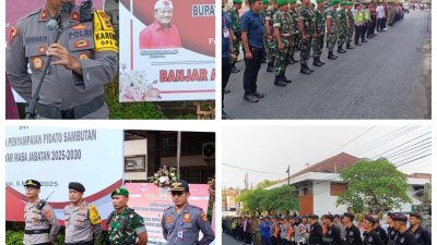 Apel Kesiapan Pengamanan Serah Terima Jabatan Bupati dan Wakil Bupati Gianyar Masa Jabatan 2025-2030 
