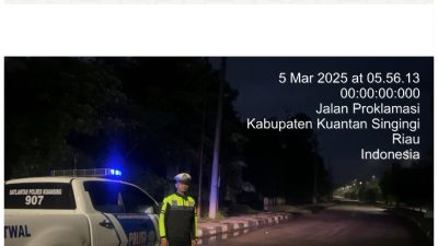 Sat Lantas Polres Kuansing Patroli Antisipasi Balap Liar dan Asmara Subuh Dalam Ops Tertib Ramadhan LK 2025