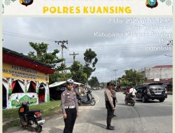 Polres Kuansing Amankan dan Gatur Lalin di Pos Pam Tugu Cerano Dalam Operasi Tertib Ramadan Lancang Kuning 2025