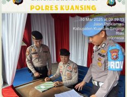Pengamanan dan Pengaturan Lalu Lintas Polres Kuansing di Pos Pam Cerano