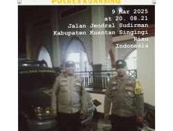 Pengamanan dan Ibadah Sholat Isya, Tarawih, dan Witir Polsek Kuantan Tengah Dalam Ops Tertib Ramadhan 2025