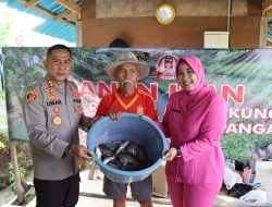 Panen Ikan di Bukit Batu, Polres Gianyar Dukung Ketahanan Pangan