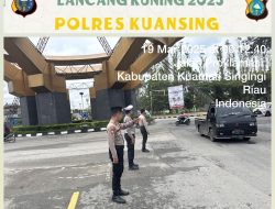 Polres Kuansing Laksanakan Pengamanan dan Gatur Lalin di Pos Pam Tugu Cerano Dalam Operasi Tertib Ramadhan Lancang Kuning 2025