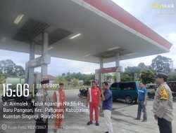 Polsek Pangean Lakukan Pengecekan Dugaan SPBU Melayani Pelangsir BBM Bersubsidi 