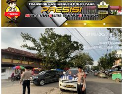 Sat Lantas Polres Kuansing Patroli Sore dan Pengaturan Lalu Lintas di Sekitar Pasar Ramadhan