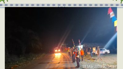 Personel Pos Yan Ketupat Lancang Kuning 2025 Kasang Laksanakan Pengaturan Lalu Lintas