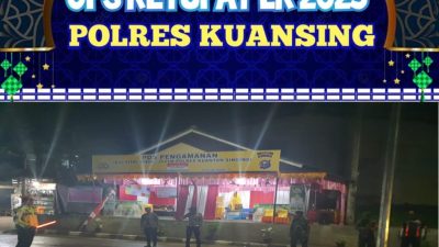 Personil Pos Pam Ketupat Lancang Kuning 2025 Pasar Inuman Laksanakan Pengaturan Lalu Lintas Antisipasi Pelanggaran dan Kecelakaan