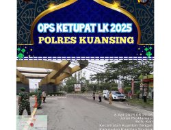 Personel Pos Yan Ketupat Lancang Kuning 2025 Laksanakan Pengaturan Lalu Lintas di Sekitar Tugu Cerano Kuantan Tengah 