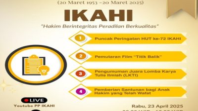 Perayaan Puncak Peringatan HUT IKAHI Ke-72: Hakim Berintegritas, Peradilan Berkualitas