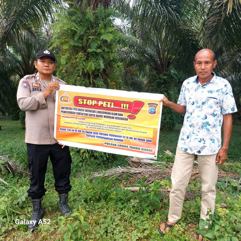 Polsek Logas Tanah Darat Sosialisasi dan Penyebaran Maklumat Kapolres Kuansing Tentang Larangan Peti