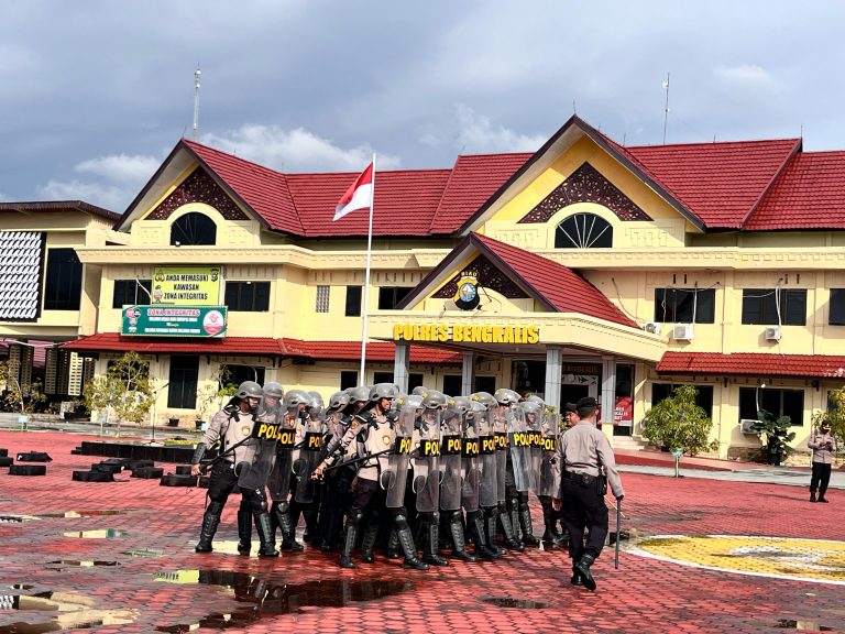 Polres Bengkalis Gelar Latihan Dalmas untuk Antisipasi May Day 2025