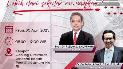 Saksikan!!! Perisai Badilum Eps. 6: Pemaafan Hakim dalam Era Baru Hukum Pidana