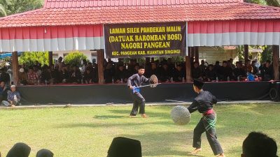 Polsek Pangean Hadiri Acara Ziara Imanat Pergelaran Silat Pangean di Laman Silat Pendekar Malin