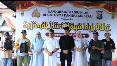 Idul Adha, Polres Inhil Potong Kurban 7 Sapi dan 2 Kambing