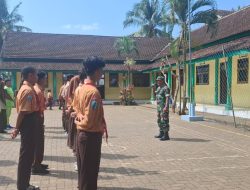 Tingkatkan Kedisiplinan, Koramil 0818/12 Bantur Latih LBB di MTS dan MA Miftahush Shibyan Pringondani