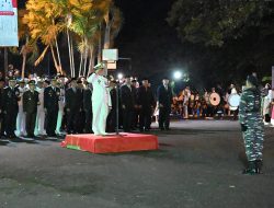 Danlanal Sabang Irup Upacara Penetapan Waktu (Taptu) Menyambut HUT Ke-80 RI