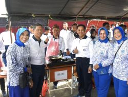 Semarakkan HUT Ke-80 Kemerdekaan RI, Danlanal Bintan Ikuti Olahraga Bersama di Kodaeral IV Batam