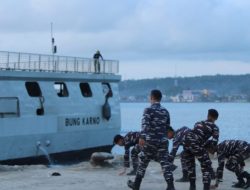 Lanal Nias Sambut Kedatangan Kapal Kepresidenan KRI Bung Karno-369, Gelar Open Ship Untuk Masyarakat Nias