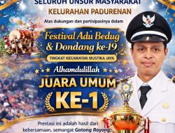 Kelurahan Padurenan Raih Juara Umum Festival Adu Bedug dan Dondang 2026 Kecamatan Mustikajaya