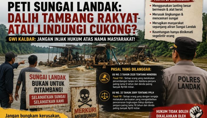Dalih Tambang Rakyat atau Lindungi Cukong? Klarifikasi Polres Landak soal PETI Sungai Landak Disorot